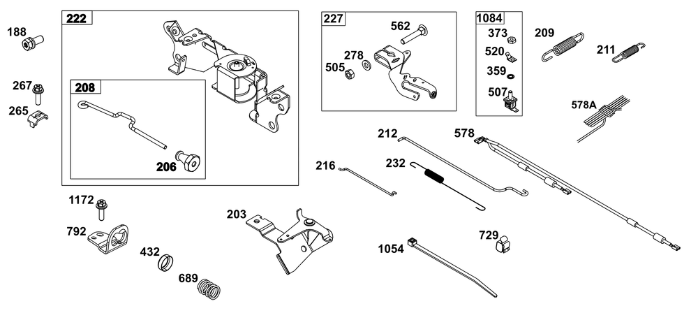 Controls Group Diagram and Parts List for 305447-0341-G1 200000 - 399999 Briggs and Stratton Engine